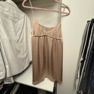 Wilfred Beige Satin Slip Dress
